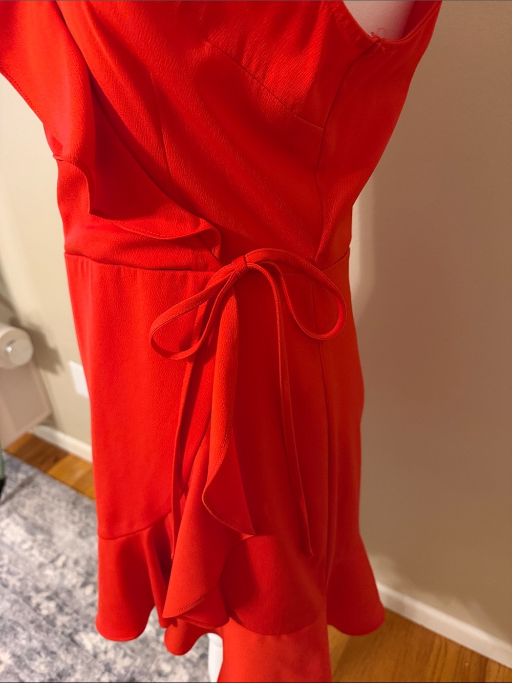 J.O.A. Red Ruffle Wrap Mini Dress - Picture 2 of 4
